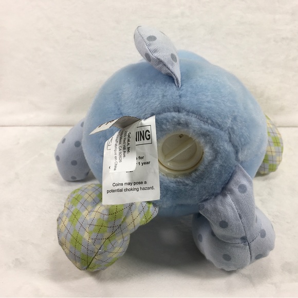CoCaLo Bank My First Plush Bank Blue Puppy Doggie Bank With Attached Plug 11” - Picture 3 of 12